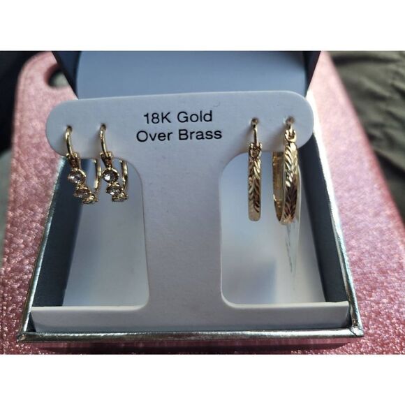 18k gold small hoop bundle - Picture 4 of 6